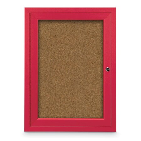 United Visual Products Slim Enclosed Corkboard, 11"x13-1/2", Black Alum Frame/Blue Spruce UVEB1113-BLACK-BLSPRU